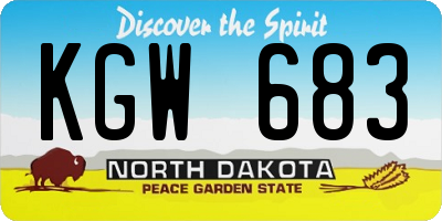 ND license plate KGW683