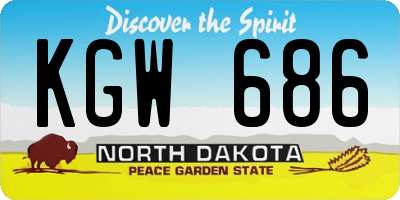 ND license plate KGW686