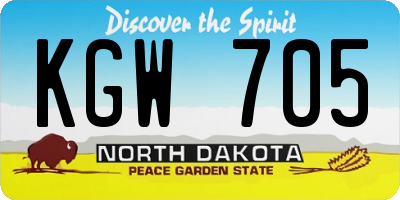 ND license plate KGW705