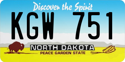 ND license plate KGW751