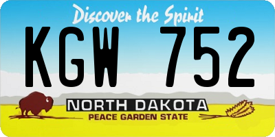 ND license plate KGW752