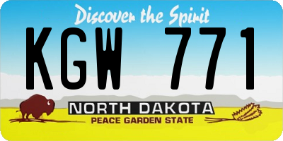 ND license plate KGW771