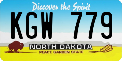 ND license plate KGW779
