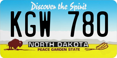 ND license plate KGW780