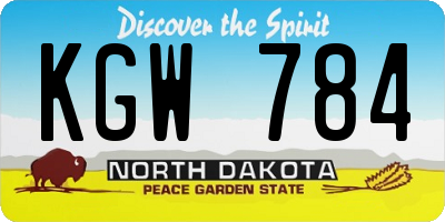 ND license plate KGW784