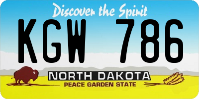 ND license plate KGW786