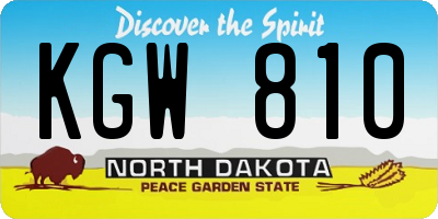 ND license plate KGW810