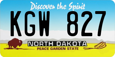 ND license plate KGW827