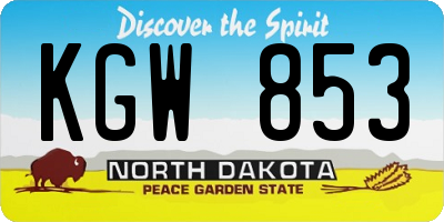 ND license plate KGW853