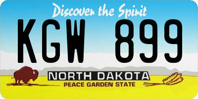 ND license plate KGW899