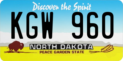 ND license plate KGW960