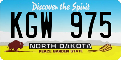 ND license plate KGW975