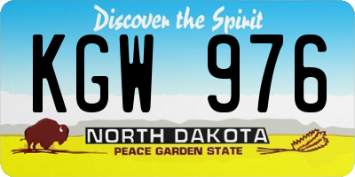 ND license plate KGW976