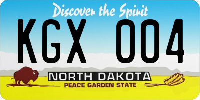 ND license plate KGX004