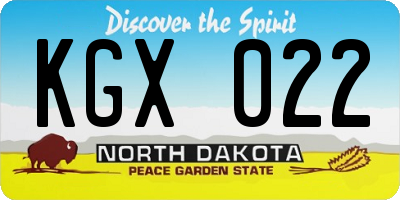 ND license plate KGX022
