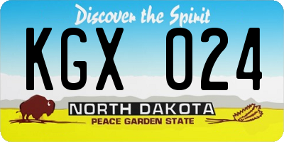 ND license plate KGX024