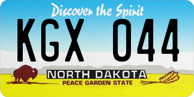 ND license plate KGX044
