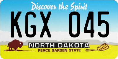 ND license plate KGX045
