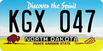 ND license plate KGX047