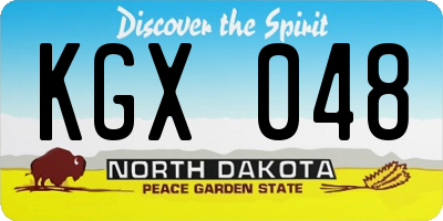 ND license plate KGX048