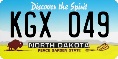 ND license plate KGX049