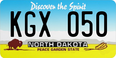 ND license plate KGX050
