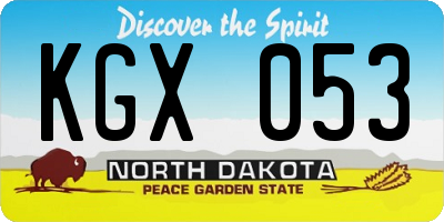 ND license plate KGX053