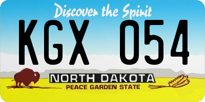 ND license plate KGX054