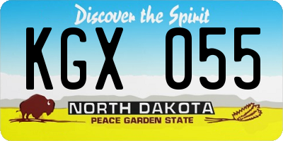 ND license plate KGX055