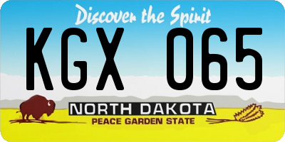 ND license plate KGX065