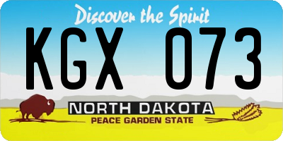 ND license plate KGX073
