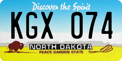 ND license plate KGX074