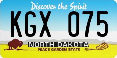 ND license plate KGX075