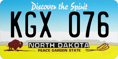 ND license plate KGX076