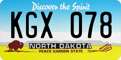 ND license plate KGX078