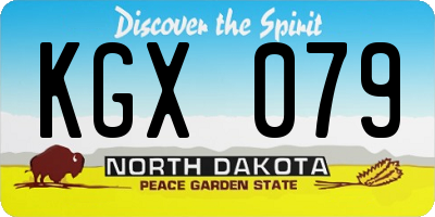ND license plate KGX079