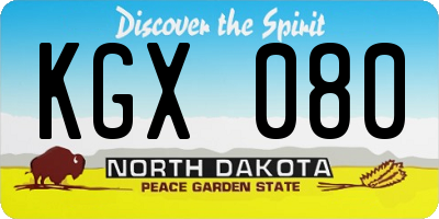 ND license plate KGX080