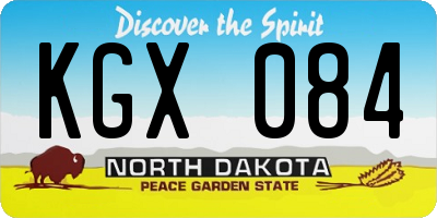 ND license plate KGX084