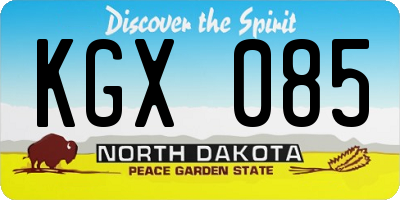 ND license plate KGX085