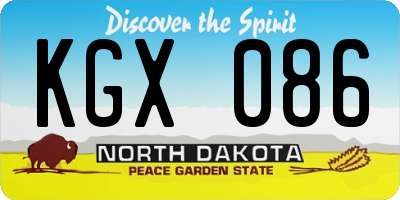 ND license plate KGX086