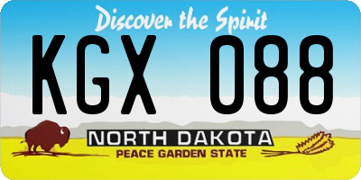 ND license plate KGX088