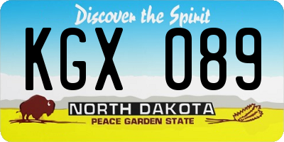 ND license plate KGX089
