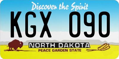 ND license plate KGX090