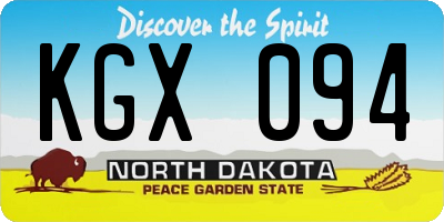 ND license plate KGX094