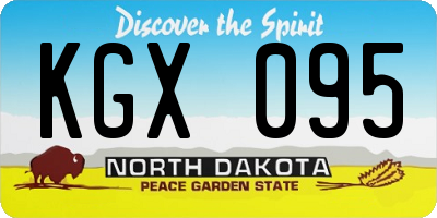 ND license plate KGX095