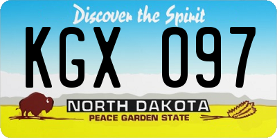 ND license plate KGX097