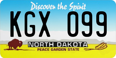 ND license plate KGX099