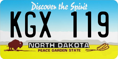 ND license plate KGX119