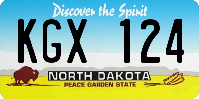 ND license plate KGX124