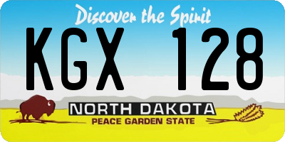 ND license plate KGX128